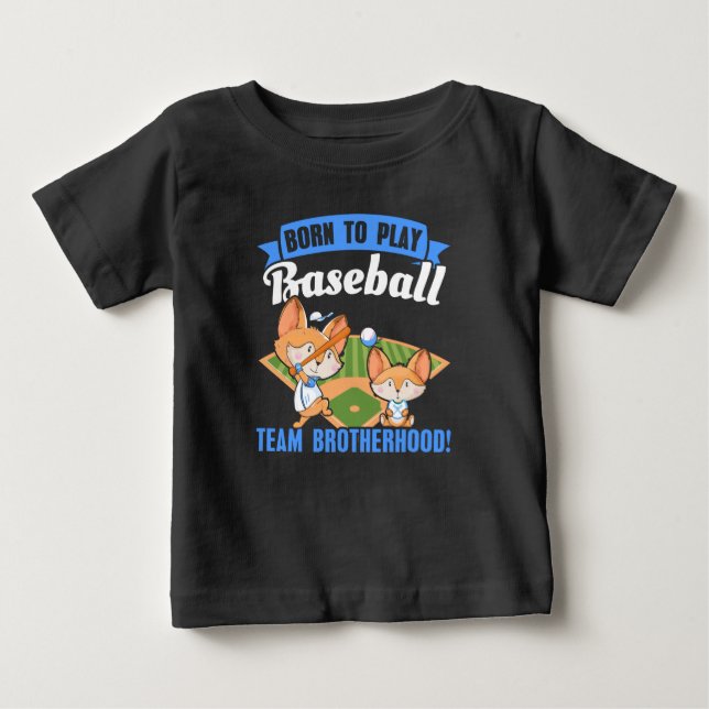 Big Brother Little Brother - Baseball Players Baby T-Shirt (Front)