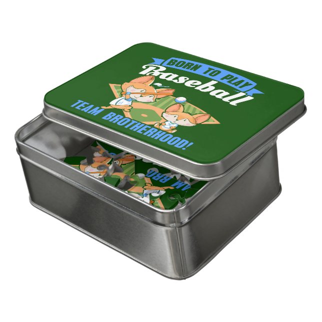 Big Brother Little Brother - Baseball Players Jigsaw Puzzle (Lid Open)