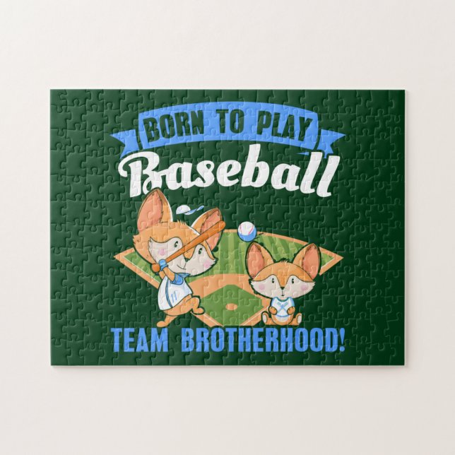 Big Brother Little Brother - Baseball Players Jigsaw Puzzle (Horizontal)