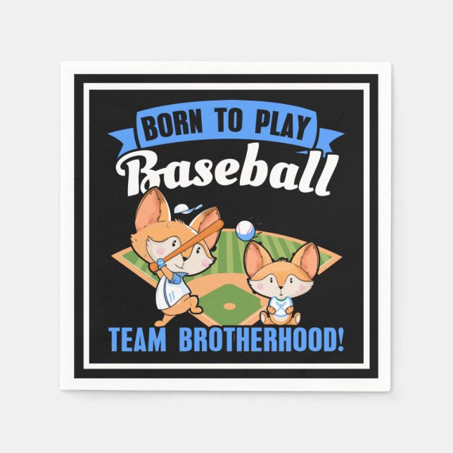 Big Brother Little Brother - Baseball Players Napkins (Front)