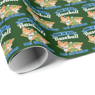 Big Brother Little Brother - Baseball Players Wrapping Paper