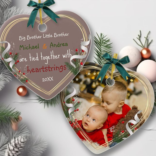 Big Brother Little Sister Quote Custom Photo   Ceramic Ornament (Creator Uploaded)