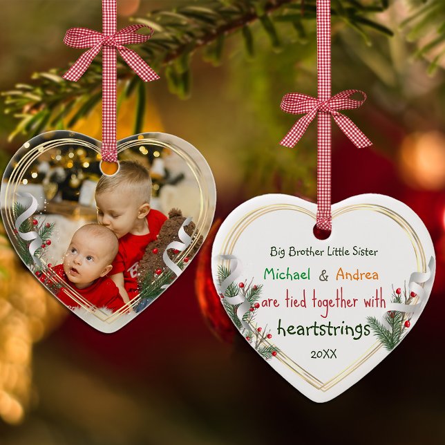 Big Brother Little Sister Sibling Love Photo  Ceramic Ornament (Creator Uploaded)