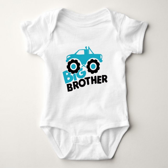 Big Brother Monster Truck Baby Bodysuit (Front)
