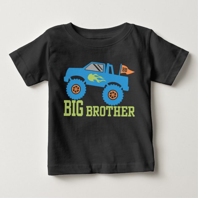 Big Brother Monster Truck Baby T-Shirt (Front)
