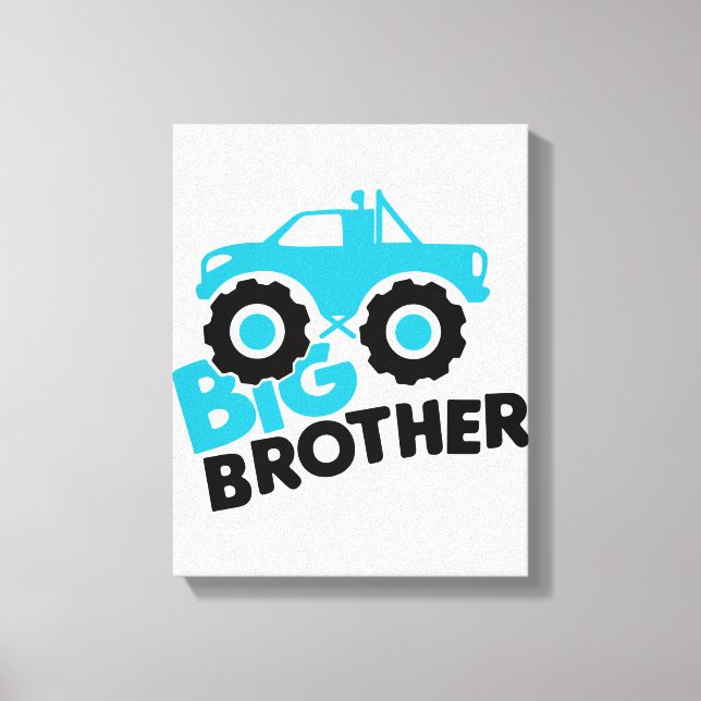 Big Brother Monster Truck Canvas Print (Front)