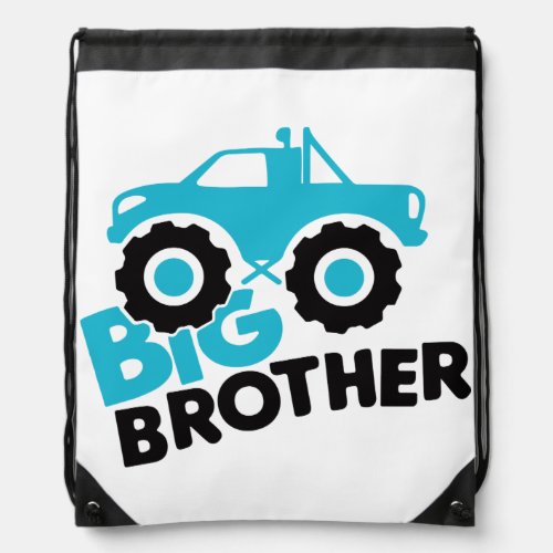Big Brother Monster Truck Drawstring Bag