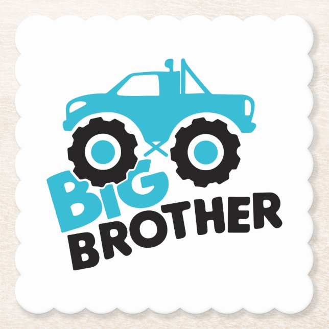 Big Brother Monster Truck Paper Coaster (Front)