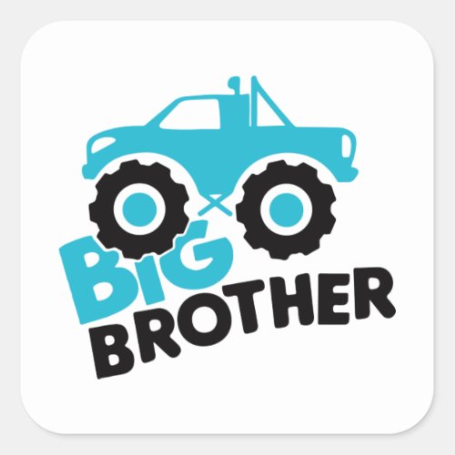 Big Brother Monster Truck Square Sticker