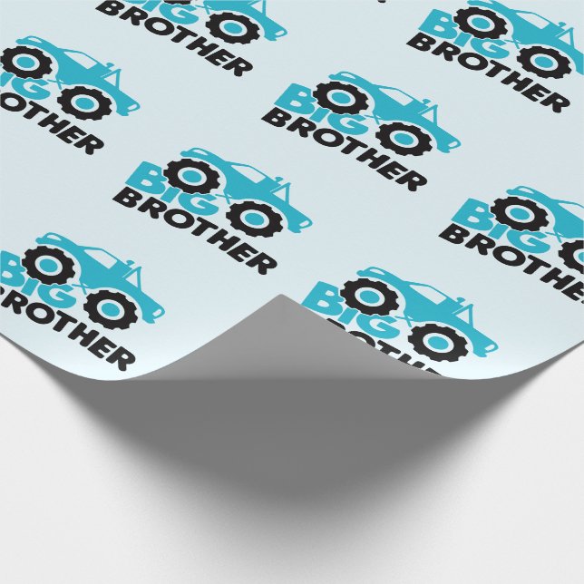 Big Brother Monster Truck Wrapping Paper (Corner)