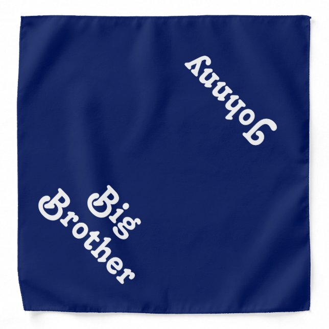 Big Brother navy blue custom name cute dog pet Bandana (Front)