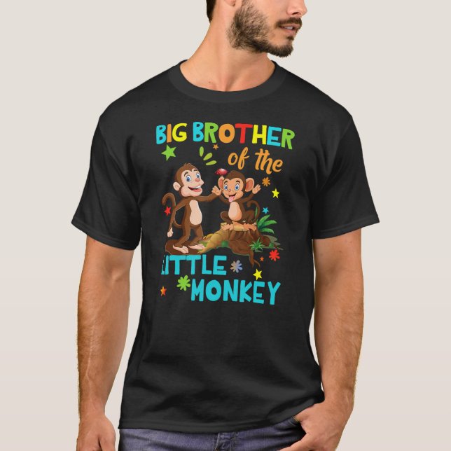 Big Brother Of Little Monkey Birthday Family Shirt (Front)