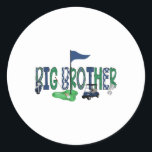 Big Brother Of The Birthday Boy Hole In One Golf M Classic Round Sticker<br><div class="desc">Big Brother Of The Birthday Boy Hole In One Golf Matching</div>
