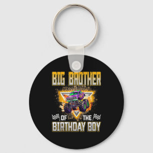 Big Brother Of The Birthday Boy Monster Truck Birt Keychain