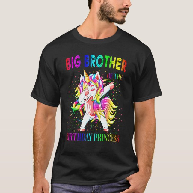 Big Brother Of The Birthday Princess Dabbing Unico T-Shirt (Front)