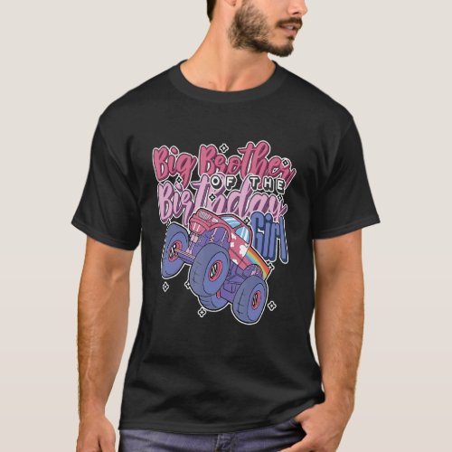 Big Brother of The Bithday Girl Rainbow Monster Tr T_Shirt