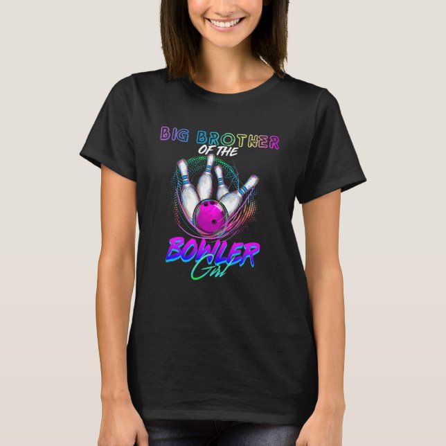 Big Brother Of The Bowler Girl Matching Family Bow T-Shirt (Front)