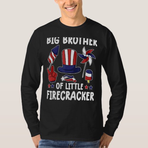 Big Brother Of The Little Firecracker 4th Of July  T_Shirt