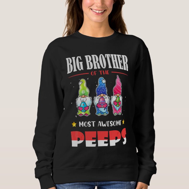 Big Brother Of The Most Awesome Gnomies Cute Gnome Sweatshirt (Front)