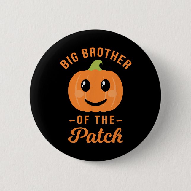 Big Brother Of The Patch - Pumpkin Family Hallowee Button (Front)