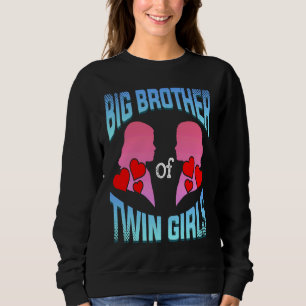 Big Brother Of Twin Girls Twins Siblings Family Si Sweatshirt