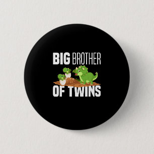 Big Brother Of Twins Dinosaur Dino Button