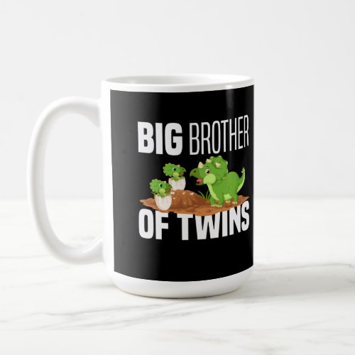 Big Brother Of Twins Dinosaur Dino Coffee Mug