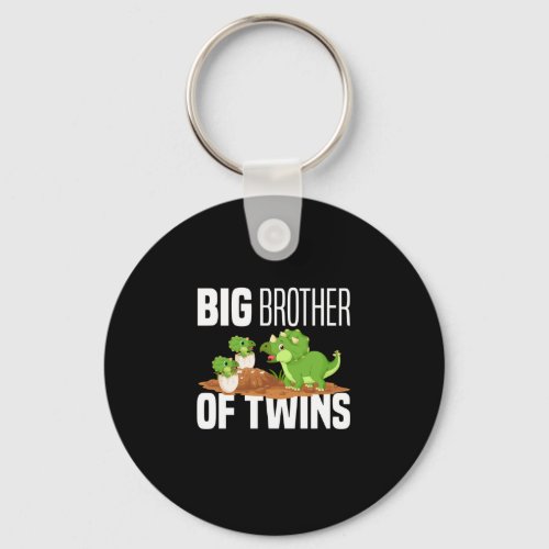 Big Brother Of Twins Dinosaur Dino Keychain