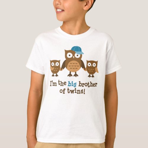 Big Brother of Twins _ Mod Owl t_shirts for boys