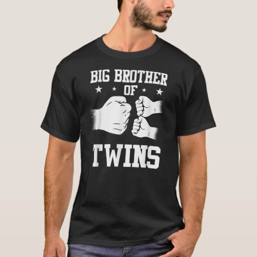 Big Brother Of Twins Older Brother Of Twin Announc T_Shirt