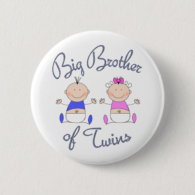 Big Brother of Twins Pinback Button (Front)
