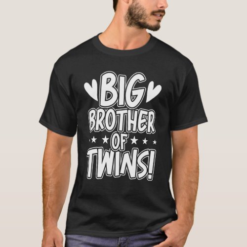 Big Brother Of Twins Sibling For Teenager Boys T_Shirt