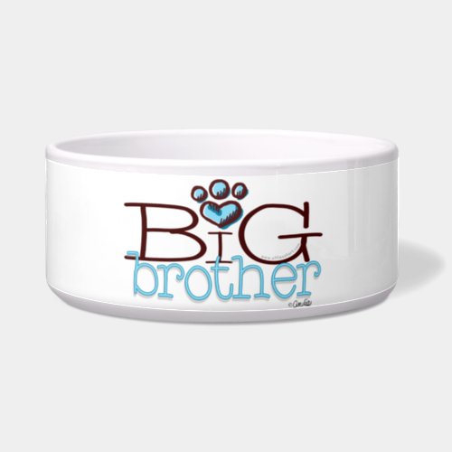 Big Brother Paw Print Pet Bowl