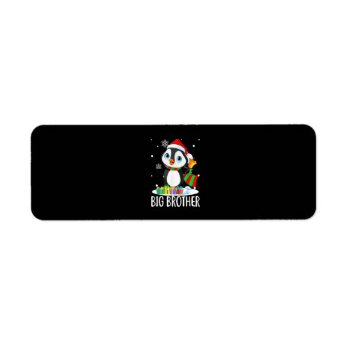 Big Brother Penguins Santa Funny Christmas Matchin Label