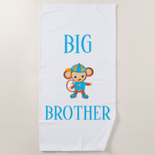 Big Brother Personalized Monkey Custom Text Beach Towel