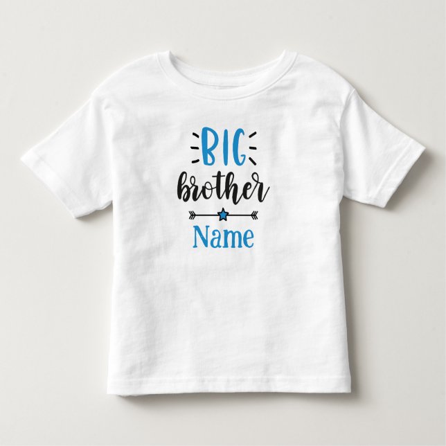 Big Brother Personalized Name Cute Toddler T-shirt (Front)