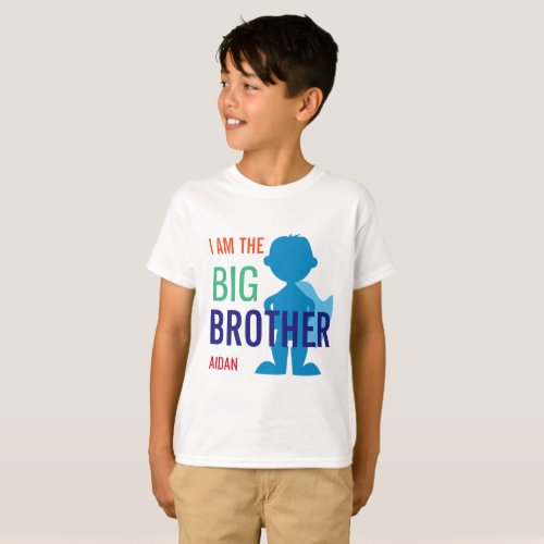 Big Brother Personalized Superhero Silhouette Boys T_Shirt