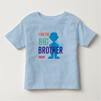 Big Brother Personalized Superhero Silhouette Boys Toddler T-shirt by LilPartyPlanners at Zazzle
