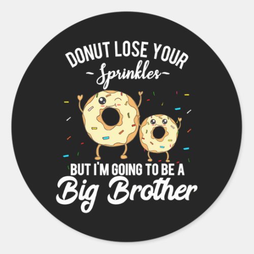 Big Brother Pregnancy Announcement Funny Gender Classic Round Sticker