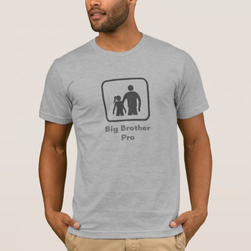 Big Brother Pro with younger sister Grey Logo T_Shirt