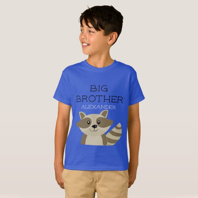 Big Brother Raccoon Animal Boys Sibling Boys T-Shirt (Front Full)