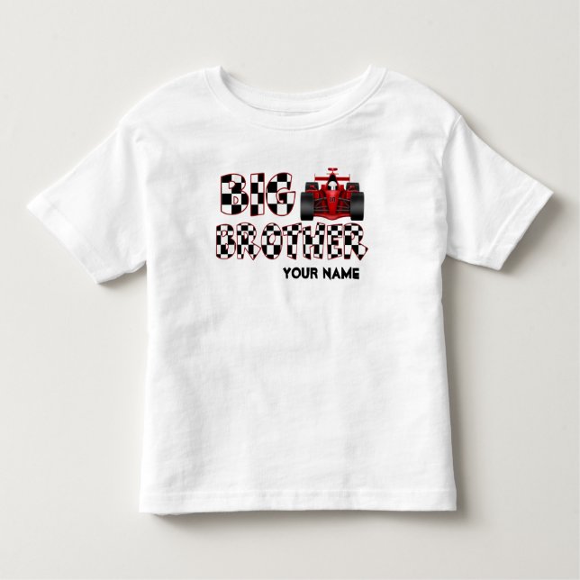 Big Brother Race Car Personalized Shirt (Front)