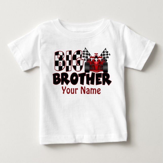 Big Brother Race Car Personalized T Shirt (Front)