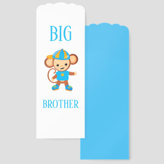 Big Brother Reading Monkey Custom Text Bookmarks