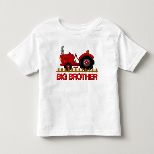 Big Brother Red Tractor Shirt cute announcement (Front)