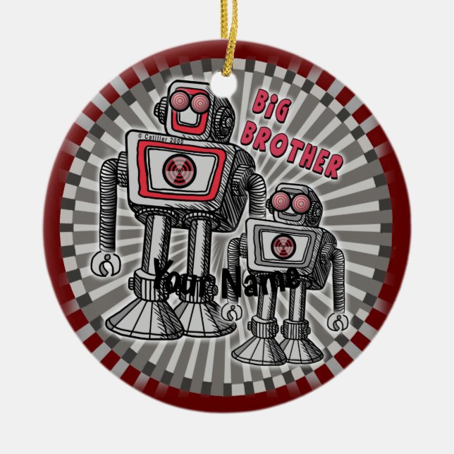 Big Brother Robot custom ornament  (Front)