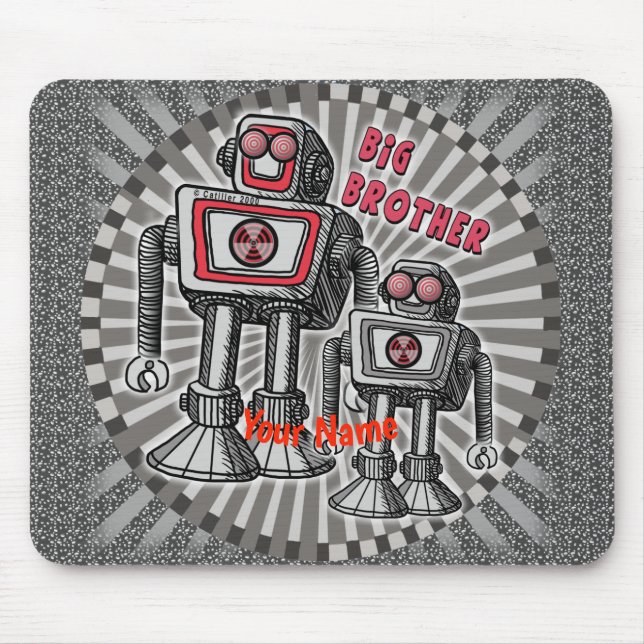 Big Brother Robot   Mouse Pad (Front)