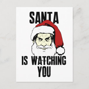 Big Brother Santa Claus Is Watching You Holiday Postcard