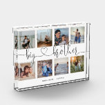 Big Brother Script Brothers Gift Photo Collage<br><div class="desc">A special and memorable photo collage gift for your big brother. The design features an eight photo collage layout to display eight of your own special brother photos. "Big Brother" is designed in stylish black script calligraphy and customized with brothers' names. Send a memorable and special gift to yourself and...</div>