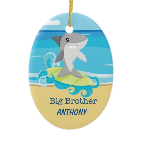 Big Brother Shark Surfing Ornament